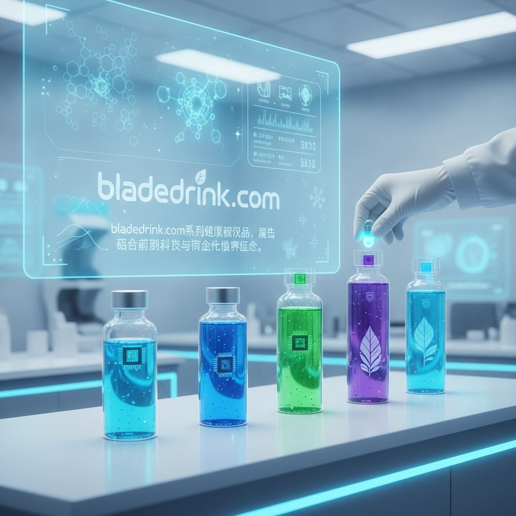bladedrink.com系列健康饮品展示，融合前沿科技与个性化营养理念。